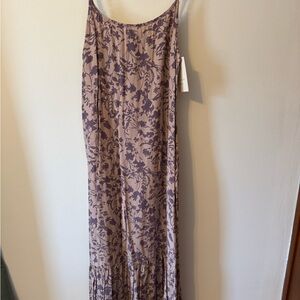 Floral Maxi Dress in Purple and Cream
